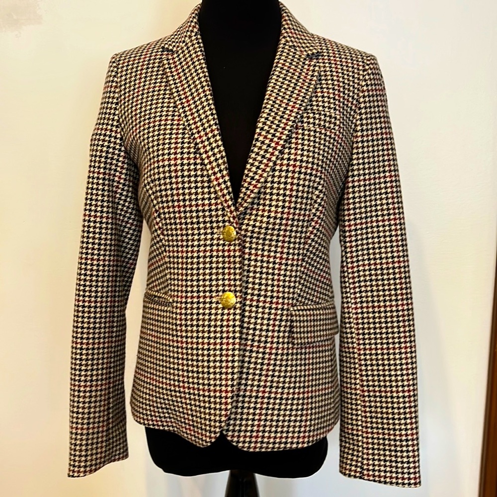 J. Crew wool blend plaid blazer jacket